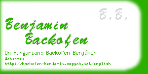 benjamin backofen business card